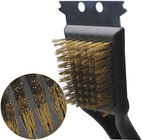 Dacasa BBQ Grill Brush Scraper With long Handle, Durable Hang Hole and Sturdy Metal Brass Bristles & Scraper Copper brush Longer Beefy Hand leLight Weight Design Perfect for Easier Cleaning-Good For CharcoaL Gas Electric And Infrared Outdoor BBQ Grill