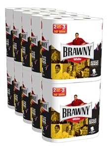 Brawny Giant Rolls White, 2 Rolls, Pack of 10 (20 Rolls) (Packaging May Vary)