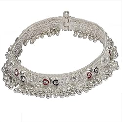 Silver Anklet Pair Ankle Jewelry for Girls 10 inches (sanklt035)