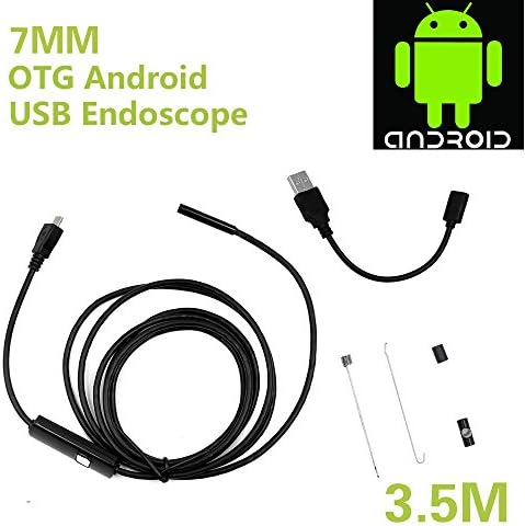 Fastle 7mm Android OTG Endoscope Borescope 5 Snake Tube High Residue for Phones with OTG and UVC Function (3.5 M Cable)