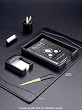 6 Piece Luxury Genuine Leather Desk Set, Black