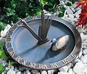 Loon Sundial and Bird Bath Combo (Verdigris)