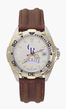 Buy Colorado Rockies MLB All Star Watch with Leather Band - Mens by Logo Art