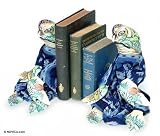 Wood bookends, 'Turtles Like to Read'
