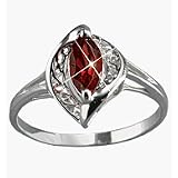 Avon Sterling Silver Genuine Garnet Ring in Gift Box Size 5