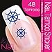 Nailart NAIL TATTOO STICKER - maritim / navy / steering wheel - blue