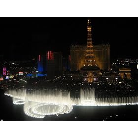 Las Vegas (Paris Hotel & Bellagio Fountain at Night) Art Poster Print - 13