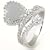 goldmaid massiver Silber Ring Opal Herz 63 klare Steine, Gr�sse 56, He R711S56
