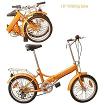 Zport Folding Bike - 18 Inch Foldable Bicycle - Golden
