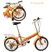 Zport Folding Bike - 18 Inch Foldable Bicycle - Golden