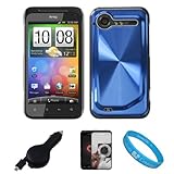 Blue Metallic Cosmo Wave Design Protective Snap-On Case Cover for HTC Droid ....