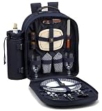Picnic at Ascot Classic Picnic Backpack for 2, Navy