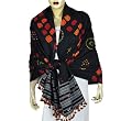 Wool Accessory Tie & Dye Embroidered Shawls 80 x 35 inches