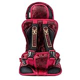 Happy baby 1歳～6歳 幼児用 学童用 自動車用簡易式チャイルドシート 取り付け簡単　子供キッズ携帯式持ち運びに便利　保護　簡易型　座席 ジュニアシート (Rose Red) [並行輸入品]