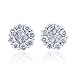 14k White Gold Cluster Diamond Earrings Studs (GH, SI-I, 1.00 carat)