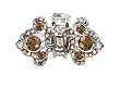 Hair Clip - H29 - Butterfly Wings set with Swarovski (tm) Crystal Stones ~ Smoky Topaz (Brown)