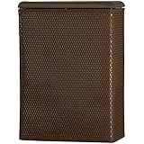 Lamont Home Carter Family Size Wicker Laundry Hamper with Coordinating Padded Vinyl Lid, Chocolate