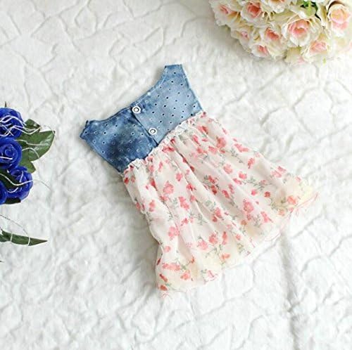 Syyeah Baby Girls Floral Denim Dress Kids Beach/ Summer/ Princess/chiffon Layer Dresses (18-24 months)