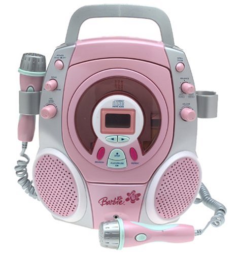 Barbie Stereo CD Karaoke Machine with Two Sing Along Micropones