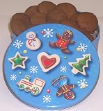 Gourmet Food : Scott's Cakes 1 lb. Christmas Ginger Snap Cookies in a Christmas Cookie Tin