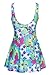 Wantdo Women's High Waist Swimsuit Dress Swimwear Beach Suit Soft Cup Plus Size, US 8-10/Tag 5XL , Acid Blue