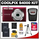 Nikon Coolpix S4000 12 MP Digital Camera with 4x Optical Zoom Batteries + Case + Accessory Kit Nikon Coolpix S4000 12 MP Digital Camera with 4x Optical Zoom Batteries + Case + Accessory Kit