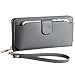 Wristlet Wallet Purses Women Cellphone Pocket Clutch (GREY)