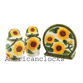 Sunflowers salt and pepper table top set by Clocks
