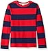 Scout + Ro Big Boys' Long-Sleeve Stripe Shirt, Red/Navy, 10