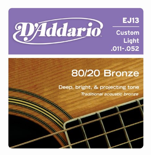 D'Addario EJ13 Bronze Custom Light Saitensatz 0,027 cm - 0,13 cm (.011 - .052 Zoll)