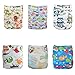 ALVABABY 6 Pack Cloth Diaper with 12 Inserts One Size Adjustable Washable Reusable Diaper Cover for Baby Girls and Boys