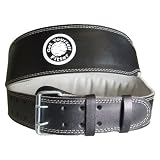 Leather Weight Lifting Belt Padded Back Suede Lined Black MEDIUM