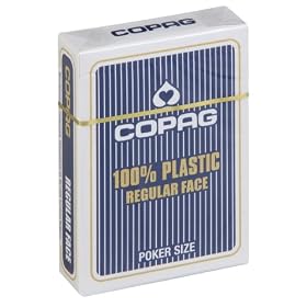 Copag - 104001334 - 100% Plastic - Jeu De Poker - Format 63X88Mm - Regular Face - Etui Bleu