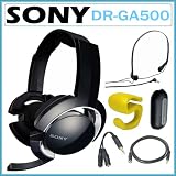 Sony DR-GA500 PC Gaming Audio Headset with 3D Surround Sound + Sony In-Ear Headphones + Stereophone Hook + Audio Splitter + Cable Clip + Extension Cable