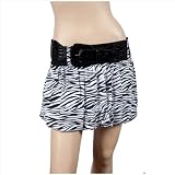 White Animal Print Hip Hugger Plus Size Mini Skirt
