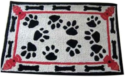 Door Mat Outdoor Rug Kitchen Rug Nautical Decor Doormat Hooked Rug Look 2 ft. x 3 ft. Paws