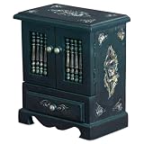 Handmade Hand-etched Teak Wood Jewelry Box / Organizer With Velvet Lining (Thailand)