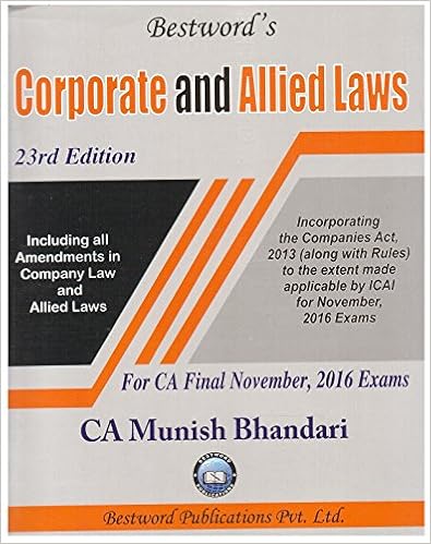 Corporate & Allied Laws for CA Final Nov. 2016 