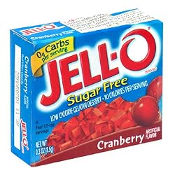 Jell-O Sugar-Free Gelatin Dessert, Cranberry, 0.3-Ounce Boxes (Pack of 24)