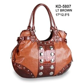 New Women Handbag and Purse Fashion Design Tote Hobo Bag Brown