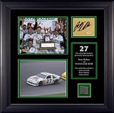 Rusty Wallace Framed 5x7 Photographs with Autographed Card/Race Tire and Personalized Nameplate