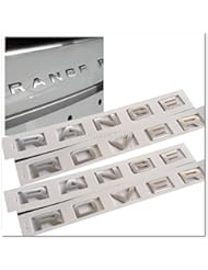 Automotive Parts and Accessories: 2x Range Rover Titanium Matt Silver L322 Hood Tailgate Bonnet Badge E SJH1041SR - GROUPMY