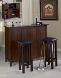 Simple Mission Style Dark Oak Bar Wime Rack Storage