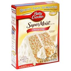 Betty Crocker Supermoist Cake Mix, Cherry Chip, 18.25-Ounce Boxes (Pack of 12)