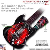Big Kiss Red on Black Skin by WraptorSkinz TM fits All Sony PS2 Guitar Hero SG Guitar Controllers (GUITAR NOT INCLUDED)