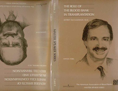 The Role of the Blood Bank in Transplantation By Jeffrey McCullough, M.D. (Edition Three: Side 3) and Adverse Effects of White Cell Contamination in Platelet and Red Cell Transfusion By Hayden Braine, M.D. (Edition Four: Side 4) (American Association of Blood Banks Master Speaker, Three)