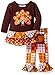 Bonnie Baby Girls' Turkey Tiered Playwear Set, Brown, 3-6M