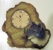 Wolf Country Lodge Cabin Family Wall Clock