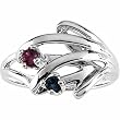 14K White Gold Mother's Ring - 2 Gemstone -- YOU CHOOSE THE COLORS!