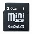 2GB SanDisk MiniSD Mini Secure Digital Memory Card (SDSDM-2048, Bulk)